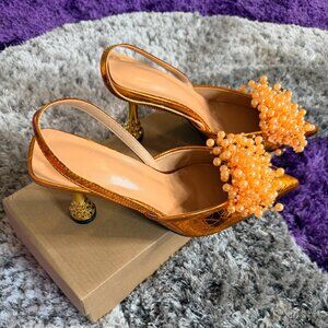Beaded Sling Back Heel
